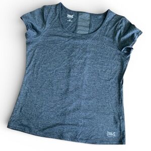 Everlast Women’s Mesh Back Performance Top Gray Athletic Workout Tee Size L